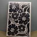 3Pcs Black Boho Flowers Plant Wall Art Abstract Botanical Floral Canvas Poster Vintage Bohemian Neutral Flower Prints Wall Decor Trendy Black Beige Floral Set for Bedroom living room Home Decoration