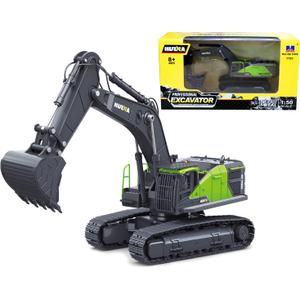 Gemini&Genius Excavator Digger for Kids, Construction Vehicle Toy for 2-6 Year Olds, 1/50 Scale Diecast Digger Car, Heavy Duty Alloy Toy (Green)