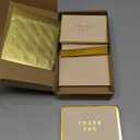 Gueevin 60 Pcs Thank You Cards with Envelopes and Stickers Bulk 3.5 x 5 Inch Gold Border Blank Thank You Notes Cards or Graduation, Teacher, Employee Appreciation, Wedding, Anniversary (Gold & Beige)