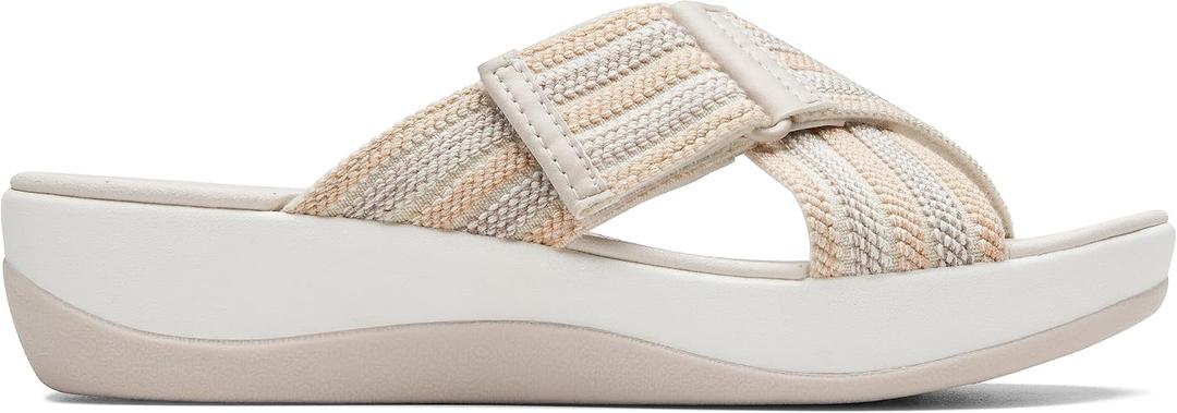 Clarks womens Arla WaveSlide Sandal (White, M)