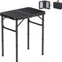 HOMGEN Stable Camping Table Foldable-Ease of Assembly-3 Heights Adjustable 30/20/10 Inch- Portable Small Folding Table-23'' L x 16'' W Desktop Size-Load-Bearing 66lbs for Home/Camping/Picnic/RV Trip
