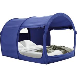 Bed Tent Dream Tents Bed Canopy Shelter Cabin Indoor Privacy Warm Breathable Pop Up Twin/Full/Queen for Kids and Adult Patent Pending(Mattress Not Included) (Navy)