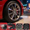2Pcs Car Tire Shine with Sponge,Tire Coating Paste,Tire Polishing Paste,Ungraded Long-Lasting Tire Dressing with Wet Gloss Look Finish for Car, Truck, Motorcycle, RV & More