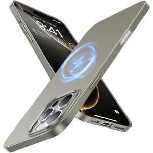 TORRAS Magnetic Slim-Fit for iPhone 16 Pro Max Case 6.9 inch, Ultra-Thin 16 ProMax Phone Case Compatible with MagSafe, Light Anti-Scratch Matte Hard PC Bayer OriginFit, Natural Titanium