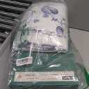 TEXAS LINEN CO. 100% Organic Cotton Printed Sheets Queen Size - 4 PC Organic Cotton Percale Sheets Queen Set (Floral Blue), Cooling & Breathable Sheet, 16" Deep Pocket Hotel Bedding - GOTS Certified