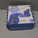 Flexible Race Track Toys for Kids: 15 Ft Flex Race Car Ramp Track with Suction Cups - Rolls Up Portable DIY Racetrack Compatible with Diecast 1/64th Cars Model - Birthday Gifts for Boys Girls Ages 3+