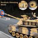1/18 US M1A2 Army Tank, 2.4GHz Remote Control Model Toys, Smoke & Sound & LED Lights & Recoil Effects. RC Tank Perfect Collectible6+ Gift Kids and Adults