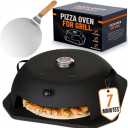 HeatGuard Pro Geras Pizza Oven for Grill - Grill Top Pizza Oven For Outdoor Camping - Pizza Stone, Pizza Peel Kit - Portable Backyard BBQ Pizzas Maker Charcoal, Pellet, Propane Gas Wood Attachment