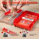Geinxurn 1Pc Red Storage Box Case, small parts box with detachable divider, Screwdriver Bit Set Box