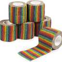 6 Rolls Self Adherent Bandage Wrap 2 Inch Wide x 5 Yards - Cohesive Vet Tape for First Aid, Sports, Tattoo (Rainbow Colors)