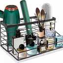 Siyzda Hair Tool Organizer, Movable Hair Dryer Holder, Hair Styling Tools Storage for Vanity, Bath Counter Organizer, Bathroom Trays for Hair Toiletry, Makeup (12" x 7.7" x 5.8", MarbleBlack)