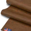 Faux Leather Fabric, Thick Durable Synthetic Repholstery Leather Vinyl, Soft Touch Distressed DIY and Craft Material - Individual 1 Yard Cut 36"x54" (Amber)