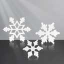 AWISBI 3 Pieces Winter Farmhouse Wooden Snowflake Decor Indoor Winter Decor Christmas Decorations