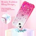 Ruky Case for iPhone 13 & iPhone 14, Full Body Glitter Liquid Case with Built-in Screen Protector Soft TPU Protective Girls Women Phone Case for iPhone 13 & iPhone 14 6.1, Gradient Pink