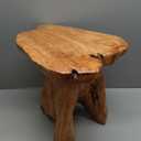 WELLAND Natural Cedar Stump Stool, 14" End Table, Live Edge Side Table, Plant Stand, Small Nightstand, Mushroom Stool for Living Room, Bedroom, Patio, Garden