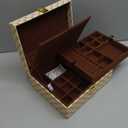 Jewelry Box for Women 4 Layer Jewelry Organizer with Lock for Earrings Necklace Rings Bracelets Earring Holder Organizer PU Surface Travel Jewelry Case for Girls Christmas Gift Valentines Gift Beige