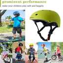 BURSUN Kids Bike Helmet Ventilation & Adjustable Toddler Helmet for Kids Boys Girls Multi-Sport Helmet for Skateboard Roller Skateing Bicycle Scooter blance Bike (Small: 18.9"-21.3" / 2-8 years, GREEN-1)