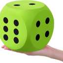 Shappy 6 Inches Foam Dice Fun Filled Large Educational Toy Kawaii Giant Dice Decorative Eva Foam Jumbo Cube Big Square Building Blocks for Game Nights Learning Sessions(Green,1 Pc)