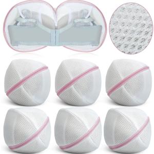 Shappy 6 Pieces Bra Washing Bag for Laundry Mesh Wash Lingerie Underwear Brassiere Washing Bags with Zipper for Women Laundry Storage (11.81 Inch,Pink)