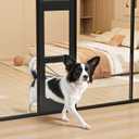 Dog Door for Sliding Glass Door, Magnetic Plastic Flap, Adjustable Height, No-Cut Insert with Lock, Ideal for Renters, Apartments, Patio Black M, Medium