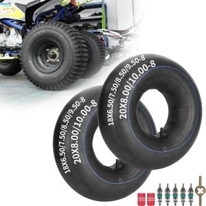 RUTU 18x6.50-8 18x7.50-8 20x8.00-8 20x10.00-8 Inner Tubes for ATV Quad 4 Wheeler Go Kart Baja Warrior Mini Bike Lawn Tractor Snow Blower Golf Cart Garden Trailer Heavy Duty Lawn Mower - 2Pack