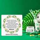 St Patrick's Day Decor, Irish Blessing May The Road Rise Up To Meet You, 6.3 x 6.3 inch Wood Plaque Table Sign, Irish Blessing Gifts, St Patrick's Day Decor for Home Office Desk Table Shelf - LM03