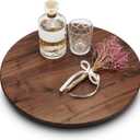 18 Inches Black Walnut Wood Lazy Susan, Solid Wooden Round Kitchen Turntable Rotating Tray
