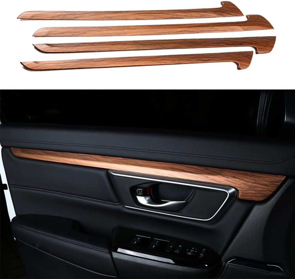 for CRV 2017-2022 Inner Door Panel Trim ABS Peach Wood Texture Inner Decoration Stripe Trim Sticker Interior Decoration Accessories for Honda CRV CR-V 2017 2018 2019 2020 2021 2022 4PCS