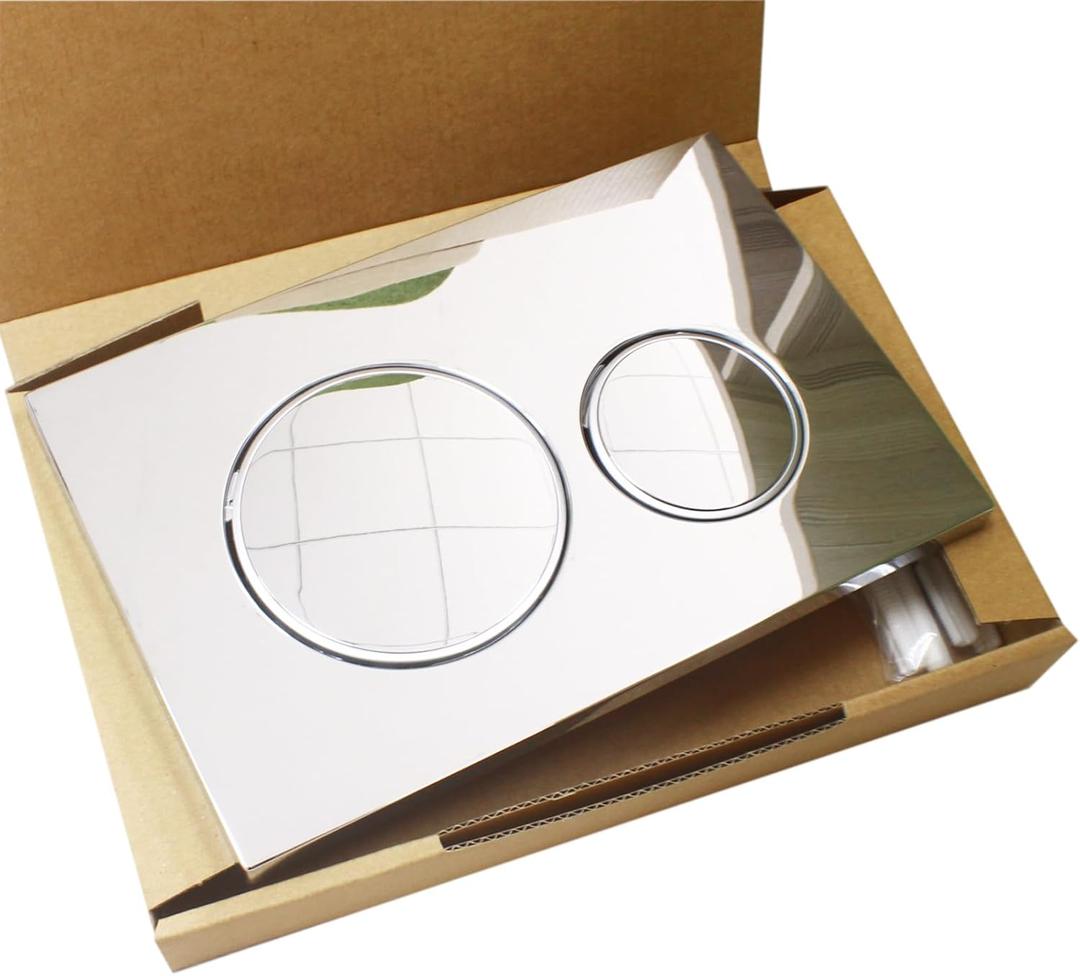 Bright Silver Dual-Flush Actuator Plate for Concealed Cisterns Compatible with Sigma20 115.882.KJ.1