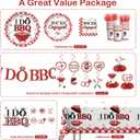 205 Pcs I DO BBQ Decorations - Serves 25 Guests - All-in-One Picnic Party Decorations Kit Includes 350psm Plates, Tablecloths and Toppers, BBQ Themed Party Supplies