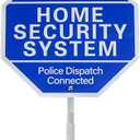 Protected By Home Security System Signs UV Protected Warning Sign with Stake-100% Aluminum Rust Free House Security Alarm signage 28"L x 10"W