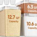 Flour Sugar Storage Containers Set of 3(12L/403oz)(10L/336oz) (6L/201oz),Clear Extra Large Food Storage Containers with Lids for Cereal,Flour,Sugar,Rice,BPA Free & Airtight Kitchen Pantry Organization