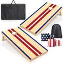 Cornhole Boards Set - Regulation Size 4x2/3x2ft Solid Wood Corn Hole Game Set with 8 Bean Bags and 2 Cornhole Boards - Perfect for Outdoor Game