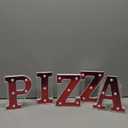 Pizza 6.3" Light up Letters Sign Party Decorations Battery Powered Marquee Lighted Sign LED Alphabet Letter Lights for Christmas Night Party Birthday Home Tabletop Decor Supplies Xmas Gift