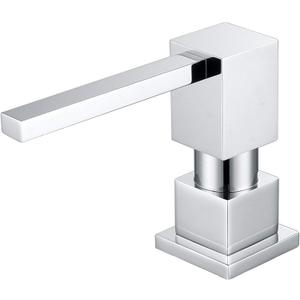 Sink Soap Dispenser for Kitchen Sink (Chrome), All Brass Built-in and Refill from Top Design,Metal Hand Soap & Dish Soap Copper Pump