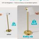 Freestanding Toilet Paper Holder Stand, 4.57 LB Weighted Base Toilet Paper Stand with Pivoting Arm, 304 Stainless Steel Floor Toilet Roll Holder No Drilling, 25.6 Inch, Gold