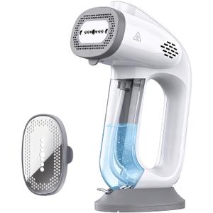 Steamer for Clothes, 110-240V Travel Steamer with 2500Pa Vacuum Suction, NTC Control, Burst Steam, 30% Quick Wrinkle Removal, Portable Handheld SteamerIron 2 In 1 for Travel and Home Use (Light Grey)