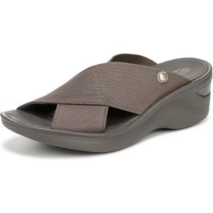 BZees womens DesireSlide Sandal, 6.5, Morel Stretch Fabric