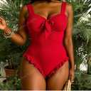 Women's Sun Goddess Tankini, Tummy Control, Adjustable, Tie Back, Swimsuit (Size XL)