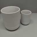 LE TAUCI Utensil Holder, 7.3"+5.4" Ceramic Kitchen Utensil Holder for Countertop, Large Cooking Utensil Crocks for Kitchen Counter Decor, Morden Utensil Organizer for Spatula, Set of 2, White