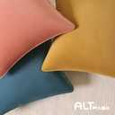 Throw Pillow Covers 16x16 Set of 2  Solid Decorative Pillow Cases for Couch, Sofa, Bed  Square Cushion Covers with Piping (No Insert) Slate Blue