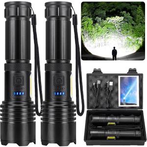 BEFAMALI Rechargeable Flashlights High Lumens, 99000 LM Super Bright Flashlight with 7 Modes, Adjustable Powerful Flash Light with COB Light, Waterproof Handheld Flashlight for Home Camping Hunting