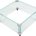 Fire Pit Wind Guard Square, 18 x 18 x 6 Inches Glass Wind Guard for Fire Pit Square (18 inch)