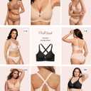 ProKloud Wireless Bras for Women Wave Push Up No Underwire Bralettes Seamless Full Coverage Support Lift Everyday Bra Black (Black, XXXL)