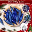 16 Pcs Large Droplet Christmas Ornaments 6 Inch Christmas Droplet Tree Ornaments Xmas Tree Hanging Decorations Shatterproof Glitter Mercury Baubles for Xmas Holiday Decoration (Navy Blue)