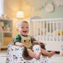 BOMOLOUR Seat Cover Compatible with Bumbo and Nuby Seat, Removable Breathable Baby Floor Seat Cover for Boys and Girls, Seat Not Included (Brown Farm)