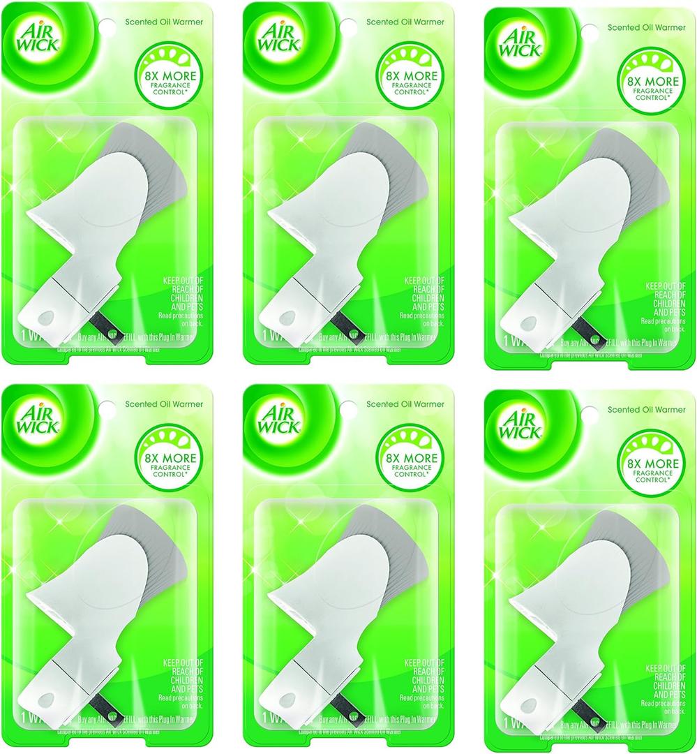 Air Wick Scented Oil Warmer Plugin Air Freshener, White, 6ct (1 Count (Pack of 6))