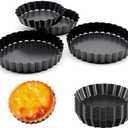 Mantouxixi 4 Inch 12 Packs Egg Tart Molds with Removable Bottom, Non-Stick Pan Carbon Steel Pie EggTart Molds, Muffin Cupcake Pudding Baking Cakes Cup Maker