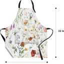 Britimes Apron Home Kitchen Cooking Baking Gardening for Women Men With Pockets Wildflower Flower Floral Boho Butterfly Hydrangea 32x28 inch