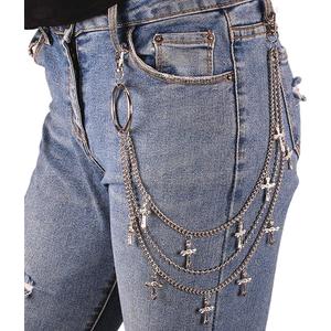 Gothic Punk Wallet Chain for Men & Women  Heavy-Duty Stainless Steel Pant Chains (Mode4)